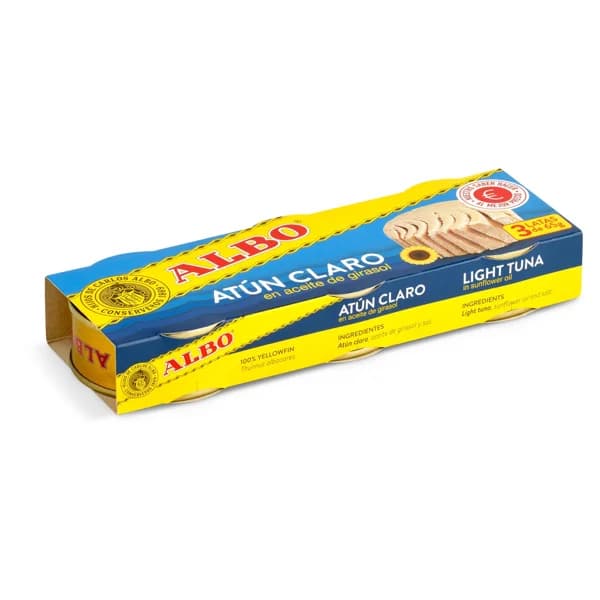 Atún claro en aceite de girasol Albo lata 3 x 48 g - 0.14 kg - Imagen del producto en Findit