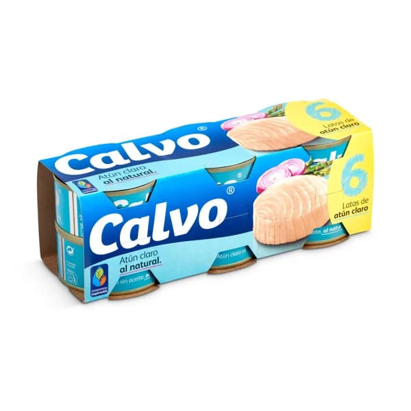 Atún claro al natural Calvo lata 6 x 56 g - 0.34 kg - Imagen del producto en Findit