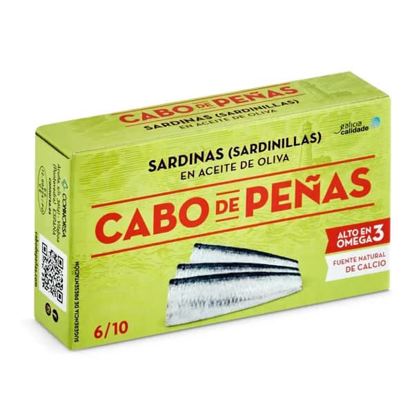 Sardinillas en aceite de oliva Cabo de Peñas lata 62 g - 0.06 ud - Imagen del producto en Findit
