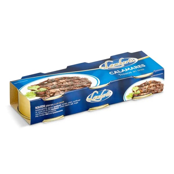 Trozos de calamar en su tinta Lamberti lata 3 x 51 g - 1 ud - Imagen del producto en Findit