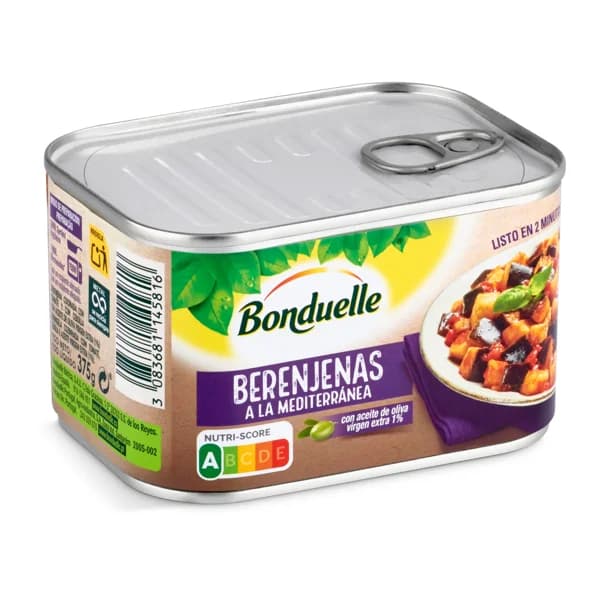Berenjenas a la mediterránea Bonduelle lata 375 g - 0.38 kg - Imagen del producto en Findit