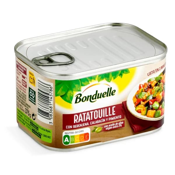 Ratatouille con berenjena, calabacín y pimiento Bonduelle lata 375 g - 0.38 kg - Imagen del producto en Findit