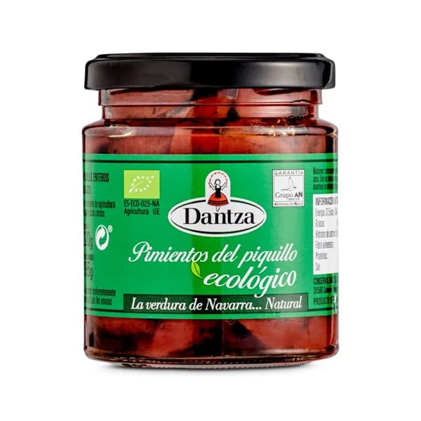 Pimiento de piquillo ecológico Dantza frasco 195 g - 0.19 ud - Imagen del producto en Findit