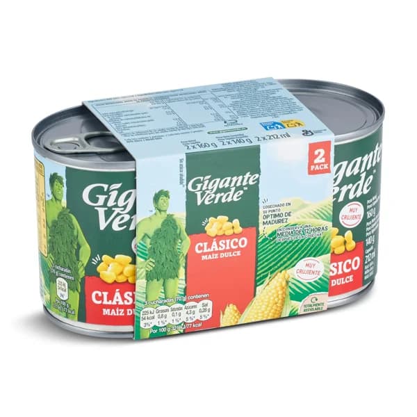 Maíz clásico Gigante Verde lata 2 x 140 g - 0.28 kg - Imagen del producto en Findit