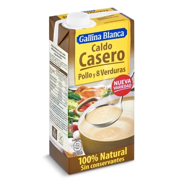 Caldo casero de pollo y 8 verduras Gallina Blanca brik 1 l - 1 l - Imagen del producto en Findit