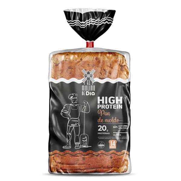 Pan de molde alto en proteínas El molino de Dia bolsa 400 g - 0.4 kg - Imagen del producto en Findit