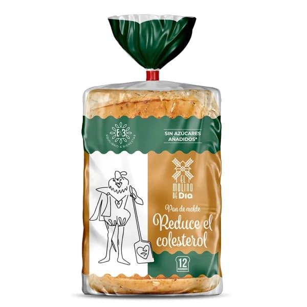 Pan de molde reduce colesterol El molino de Dia bolsa 480 g - 1 ud - Imagen del producto en Findit