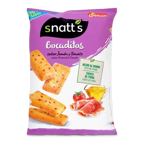bocaditos sabor jamón y tomate Snatt's bolsa 110 g - 0.11 kg - Imagen del producto en Findit