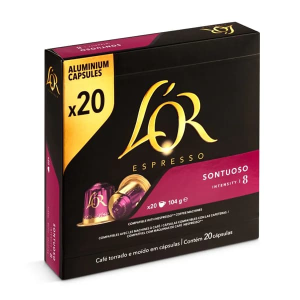 Café en cápsulas espresso sontuoso L'Or caja 20 unidades - 19.88 ud - Imagen del producto en Findit