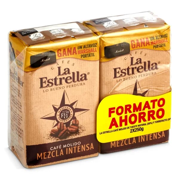 Café molido mezcla intensa La estrella bolsa 2 x 250 g - 0.5 kg - Imagen del producto en Findit