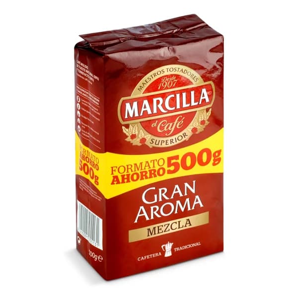 Café molido mezcla gran aroma Marcilla bolsa 500 g - 0.5 kg - Imagen del producto en Findit