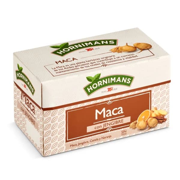 Infusión de maca con jengibre, canela y naranja Hornimans caja 20 unidades - 19.93 ud - Imagen del producto en Findit