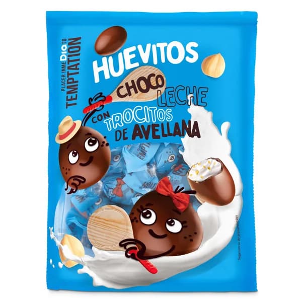 Mini huevos de chocolate rellenos de crema leche y avellana Temptation de Dia bolsa 150 g - 0.15 kg - Imagen del producto en Findit