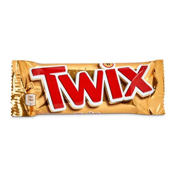 Barritas de chocolate rellenas de caramelo y galleta Twix bolsa 50 g - 0.05 kg - Imagen del producto en Findit