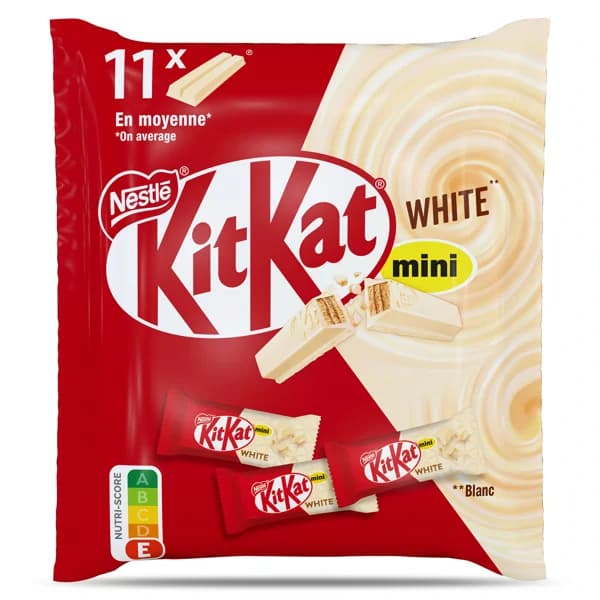 Mini barritas de galleta recubiertas de chocolate blanco Kit Kat bolsa 146 g - 0.15 ud - Imagen del producto en Findit