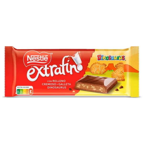 Chocolate con leche con relleno cremoso y trocitos de galleta Dinosaurus Nestlé 84 g - 0.08 kg - Imagen del producto en Findit