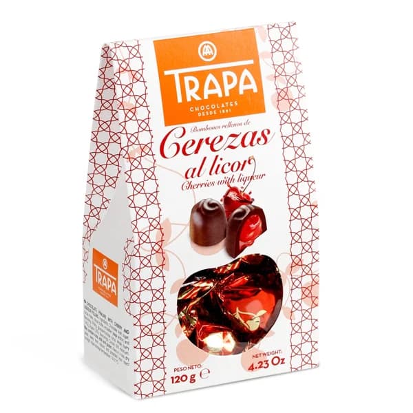 Bombones rellenos de cereza al licor Trapa bolsa 120 g - 0.12 kg - Imagen del producto en Findit