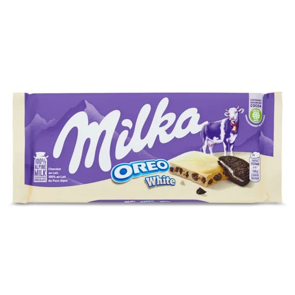Chocolate blanco con trozos de oreo Milka 100 g - 0.1 kg - Imagen del producto en Findit