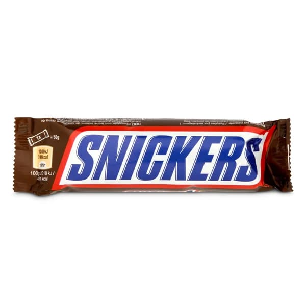 Barrita rellena de caramelo con cacahuetes Snickers 50 g - 0.05 kg - Imagen del producto en Findit