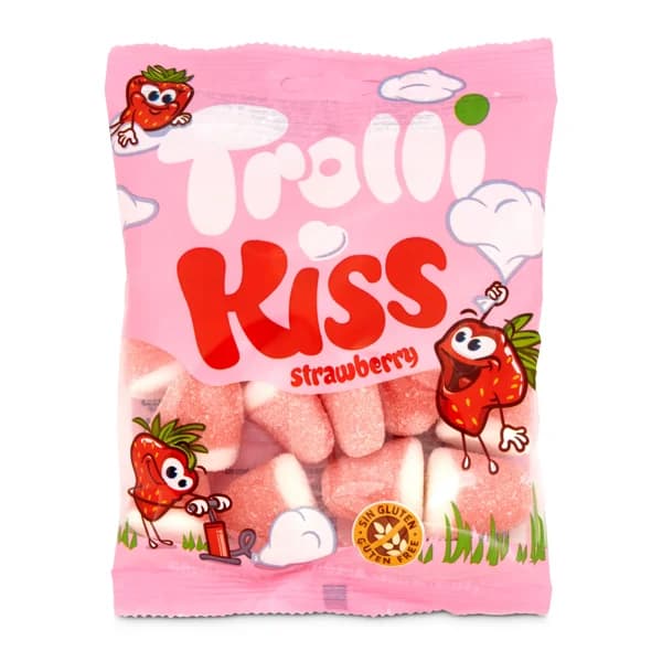 Golosinas besos de fresa Trolli bolsa 100 g - 0.1 ud - Imagen del producto en Findit