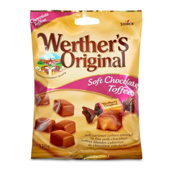 Caramelos clásicos de toffee con chocolate Werther's bolsa 120 g - 0.12 kg - Imagen del producto en Findit