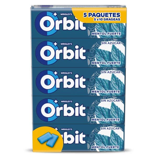 Chicle grageas sabor menta fuerte Orbit bolsa 5 unidades - 4.99 ud - Imagen del producto en Findit