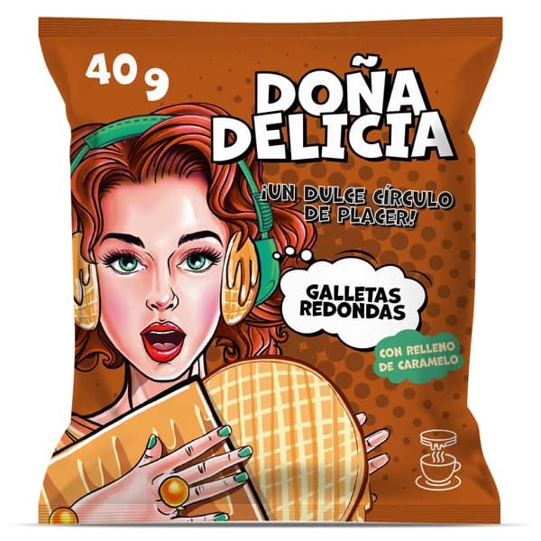 Galletas rellenas de caramelo Doña delicia bolsa 40 g - 1 ud - Imagen del producto en Findit