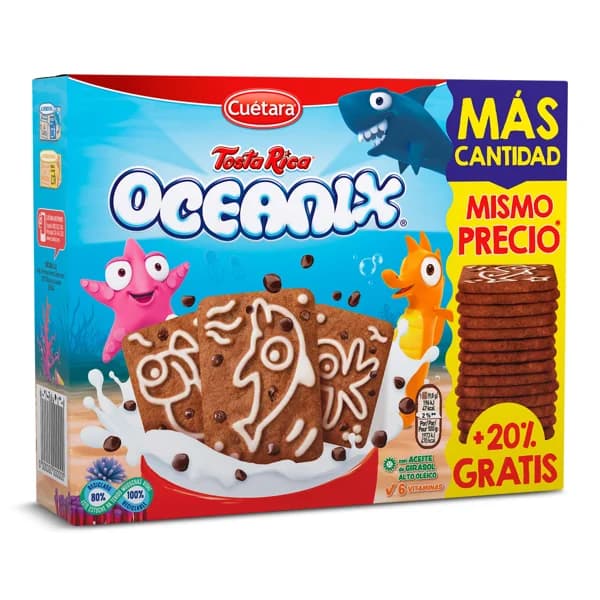 Galletas con pepitas de chocolate oceanix Cuétara Tostarica caja 400 g - 0.4 kg - Imagen del producto en Findit