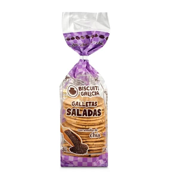 Galletas saladas con semillas de chía Biscuits Galicia bolsa 200 g - 0.2 kg - Imagen del producto en Findit
