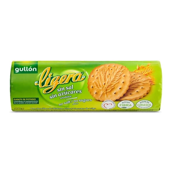 Galletas sin sal y sin azúcar Gullón Ligera paquete 200 g - 0.2 kg - Imagen del producto en Findit