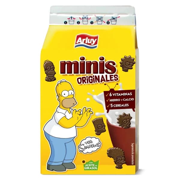 Mini galletas chocolateadas con vitaminas Simpsons Arluy caja 135 g - 0.13 kg - Imagen del producto en Findit