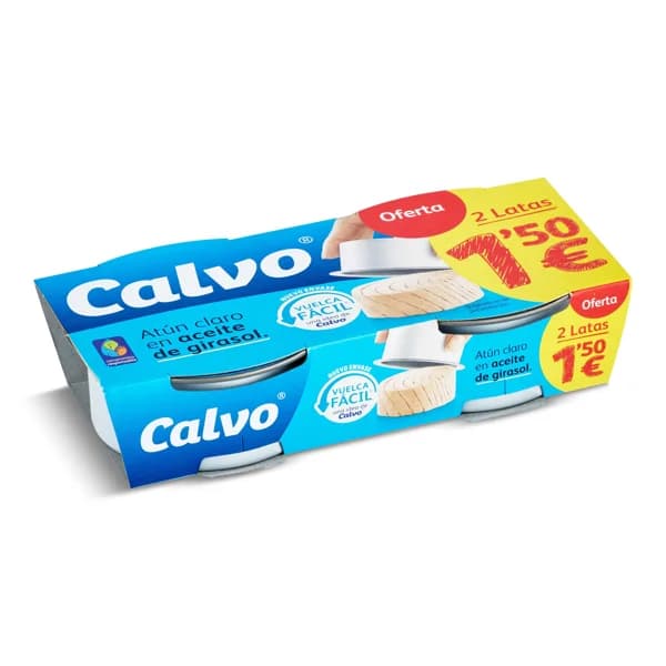 Atún claro en aceite de girasol Calvo lata 2 x 52 g - 0.1 kg - Imagen del producto en Findit