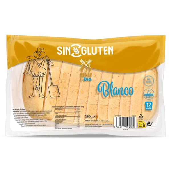 Pan de molde sin gluten El molino de Dia bolsa 280 g - 0.28 kg - Imagen del producto en Findit