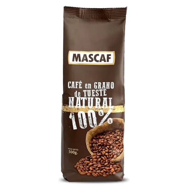 Café en grano de tueste natural Mascaf bolsa 500 g - 1 ud - Imagen del producto en Findit