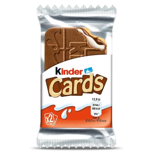 Obleas con doble relleno cards Kinder bolsa 26 g - 0.03 kg - Imagen del producto en Findit