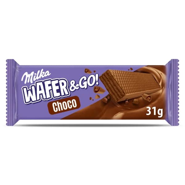 Barrita de barquillo relleno de chocolate Milka Wafer&Go bolsa 31 g - 0.03 kg - Imagen del producto en Findit