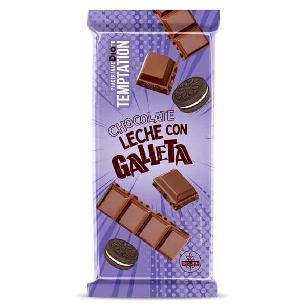 Chocolate con leche con galleta Temptation de Dia 100 g - 0.1 kg - Imagen del producto en Findit