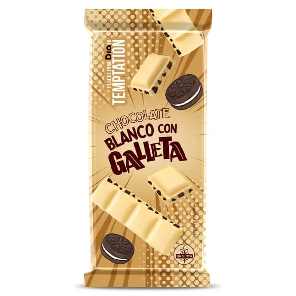 Chocolate blanco con galleta Temptation de Dia 100 g - 0.1 kg - Imagen del producto en Findit