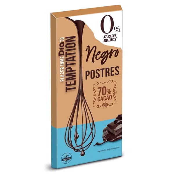 Chocolate negro para postres sin azúcares añadidos Temptation de Dia 200 g - 0.2 kg - Imagen del producto en Findit