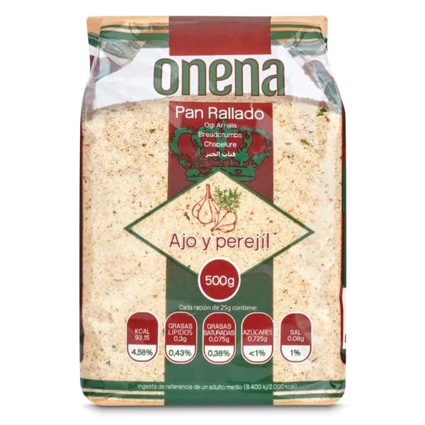 Pan rallado ajo y perejil Onena paquete 500 g - 0.5 kg - Imagen del producto en Findit