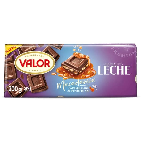 Chocolate con leche y macadamia caramelizada Valor 200 g - 0.2 kg - Imagen del producto en Findit