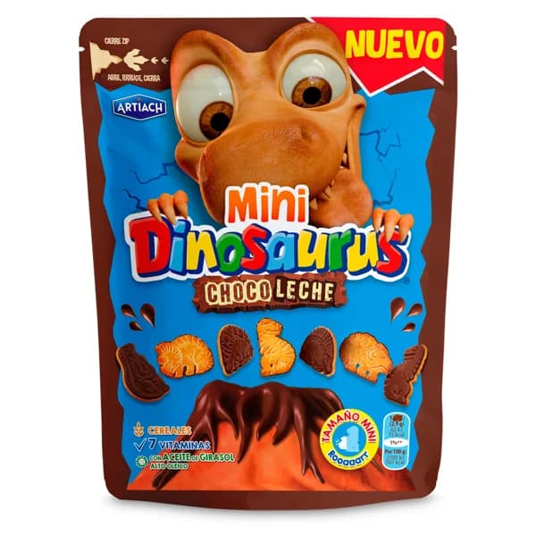 Mini galletas choco leche Artiach Dinosaurus bolsa 120 g - 0.12 kg - Imagen del producto en Findit