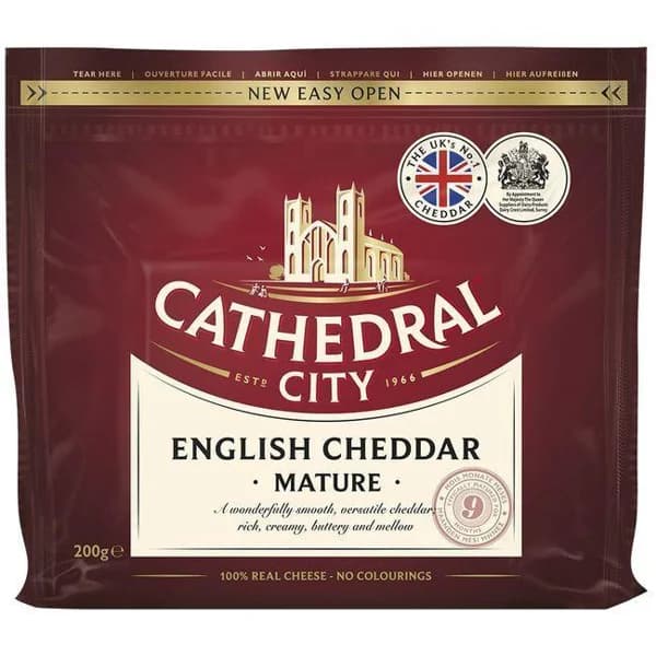 Queso curado Cheddar CATHEDRAL CITY, taco 200 g - 1 ud - Imagen del producto en Findit