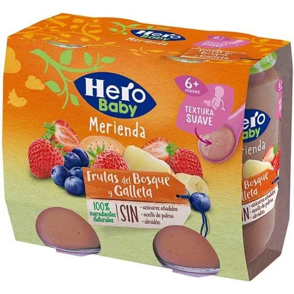 Tarrito de frutas del bosque con galleta HERO, pack 2x190 g - 1 ud - Imagen del producto en Findit