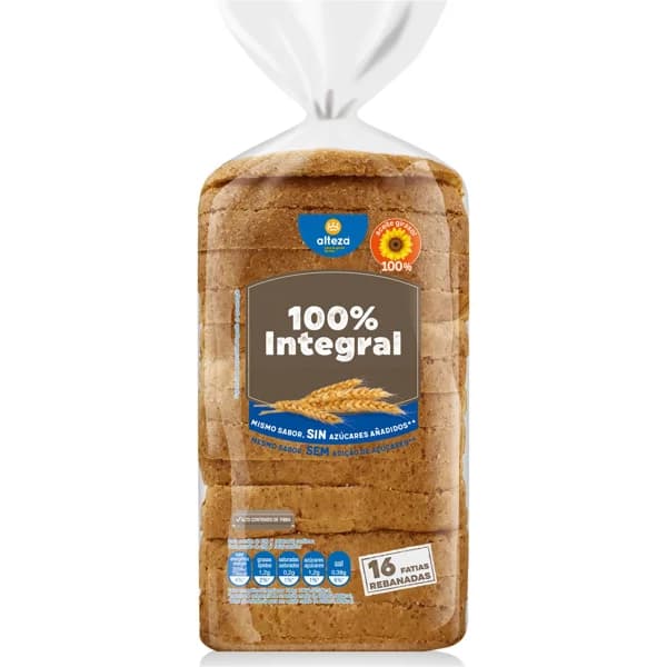 Pan de Molde 100% Integral Sin Azúcares Añadidos - 0.46 kg - Imagen del producto en Findit