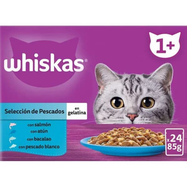 Alimento de pescado para gato  WHISKAS, pack 24x85 g - 1 ud - Imagen del producto en Findit