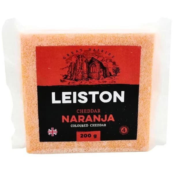 Queso Cheddar a la naranja LEISTON, taco 200 g - 1 ud - Imagen del producto en Findit