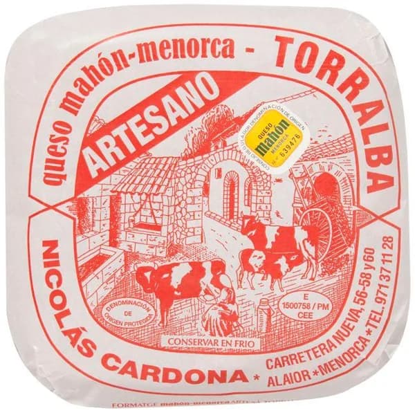 Queso semicurado DOP Mahón-Menorca TORRALBA,al corte, compra mín 250 g - 1 ud - Imagen del producto en Findit