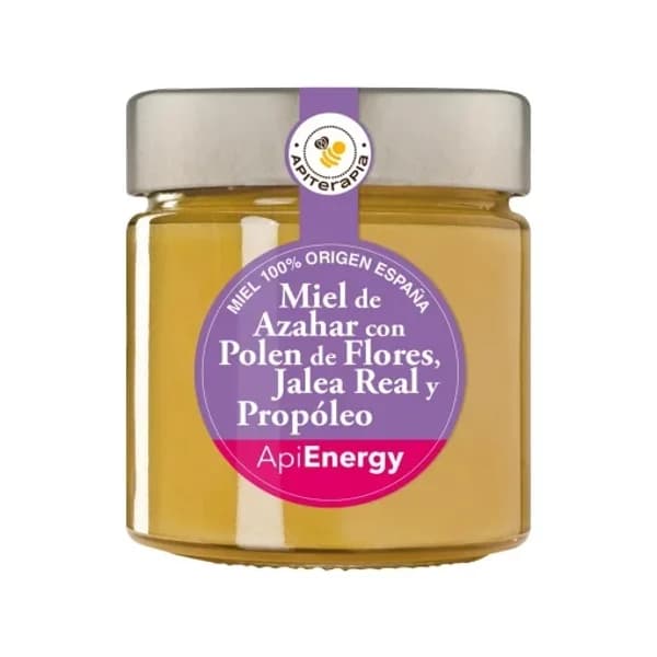 Miel de azahar con polen de flores, jalea real y propóleo ApiEnergy Apiterapia 300 g. - 0.25 kg - Imagen del producto en Findit
