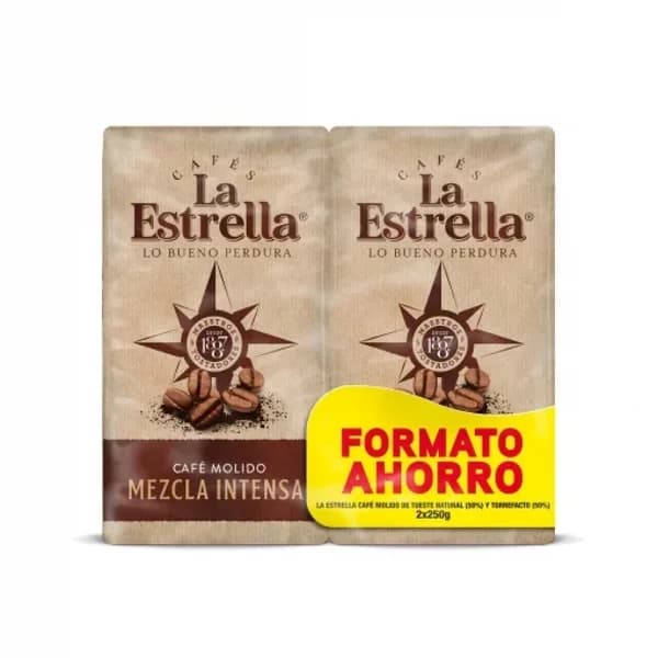 Café molido mezcla intenso La Estrella pack de 2 unidades de 250 g. - 0.5 kg - Imagen del producto en Findit